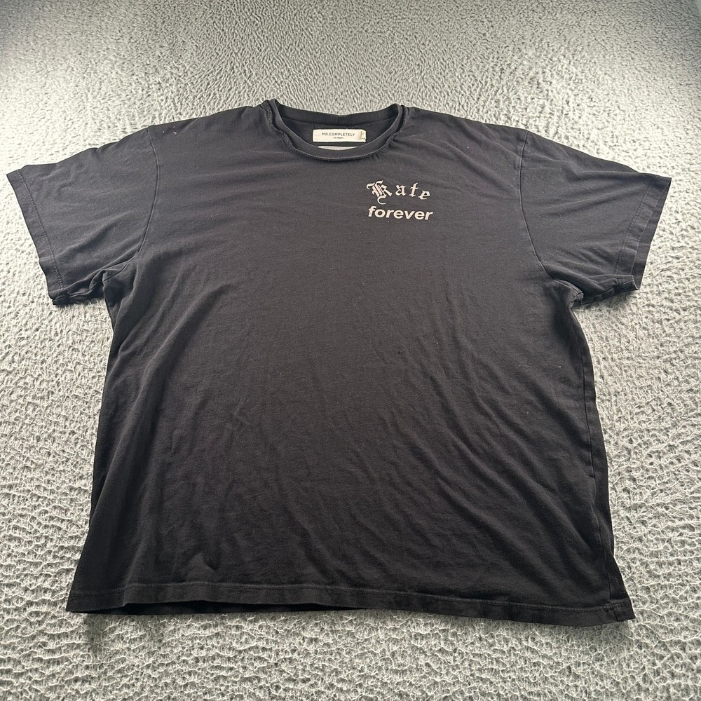 MR.COMPLETELY‎ x Kate ForeverShirt Mens L Black Front Graphic Cotton Tee Back